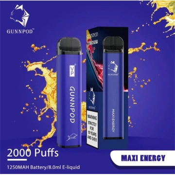 Gunnpod 2000 Puffs kertakäyttöiset laitteet vape